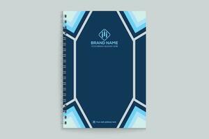 notebook cover design with blue color vector