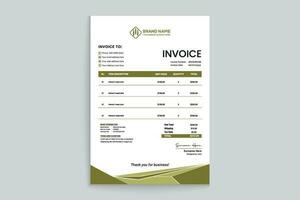 green shape invoice design vector