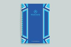 notebook cover design with blue color vector