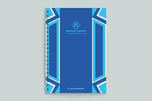 notebook cover design with blue color vector