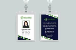 Corporate green and black color id card design vector