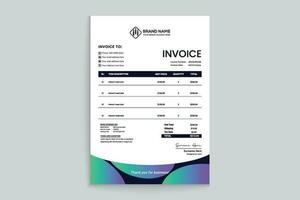 Professional invoice template design vector