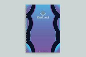 Gradient   notebook cover template design vector