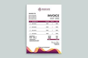 Gradient color  invoice design vector