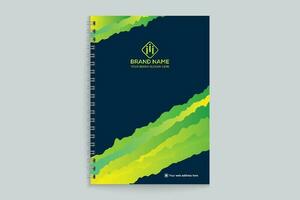 Corporate  green color notebook cover design vector