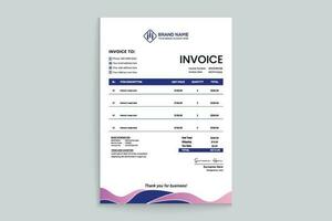 Clean minimal invoice design template vector