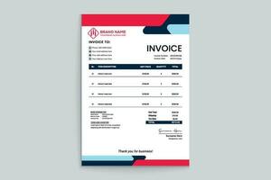 Red color invoice design vector