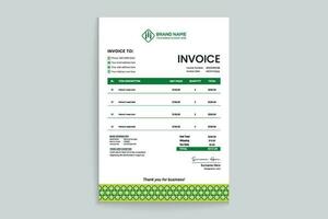 green elegant corporate invoice design vector