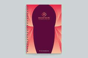 Gradient color  notebook cover template vector