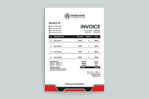 Red and black color invoice design vector