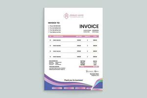 Gradient color  invoice design vector