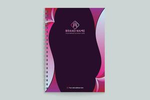 Gradient color  notebook cover template vector