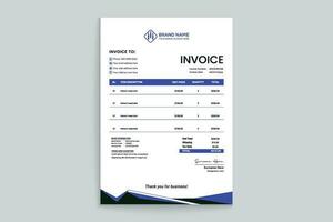 Clean minimal invoice design template vector