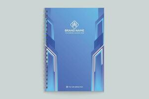 Blue color notebook cover design vector