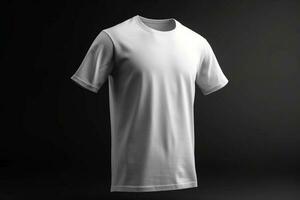 sin adornos y no pretencioso, 3d vacío blanco camiseta Bosquejo con No volantes, 3d hacer ai generado foto