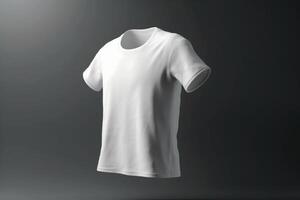 Bold and Beautiful, 3D Empty White T-Shirt Mockup with Large Print Area,3d render photo