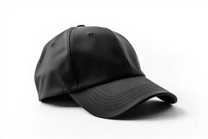 Sleek and Sophisticated, Empty White Cap Mockup on Light Gray Background photo