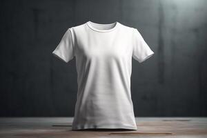 Chic and Classic, 3D Empty White T-Shirt Mockup with Timeless Style,3d render photo