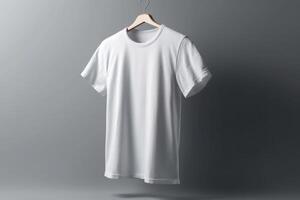 Simplicity at Its Best, 3D Empty White T-Shirt Mockup on Neutral Background,3d render AI Generated photo