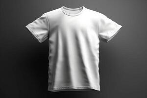 limpiar y crujiente, 3d vacío blanco camiseta Bosquejo con agudo detalles, 3d hacer ai generado foto