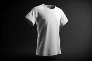 versátil y práctico, 3d vacío blanco camiseta Bosquejo para ninguna diseño, 3d hacer ai generado foto