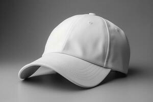 Chic and Contemporary, White Cap Mockup on Light Gray Background AI Generated photo