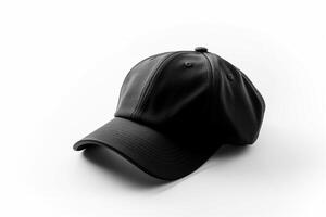 Versatile Vision, Empty Black Cap Mockup on White Background AI Generated photo