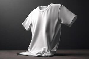 Clean and Crisp, 3D Empty White T-Shirt Mockup with Sharp Details,3d render AI Generated photo