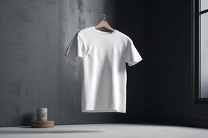 Effortlessly Minimal, 3D Empty White T-Shirt Mockup with Subtle Elegance,3d render photo