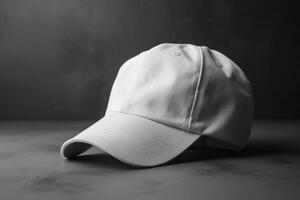 Timeless Appeal, Empty White Cap Mockup on Light Gray Background AI Generated photo