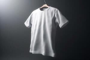 Pure and Simple, 3D Empty White T-Shirt Mockup with Clean Lines,3d render AI Generated photo