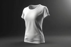 sencillo y elegante, 3d vacío blanco camiseta Bosquejo con sutil textura, 3d hacer ai generado foto