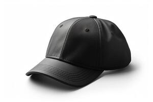 Timeless Style, Empty Black Cap Mockup on White Background AI Generated photo