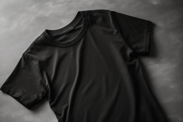 Timeless Appeal, Empty Black T-shirt Mockup with White Background