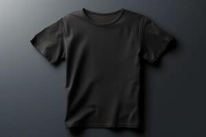 Classic Style, Black T-shirt Mockup with White Background AI Generated photo