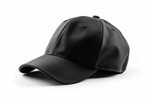 Versatile Vision, Empty Black Cap Mockup on White Background AI Generated photo