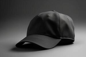 Classic Appeal, Realistic Black Cap Mockup with White Background AI Generated photo