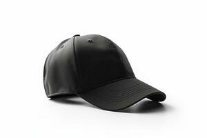 Timeless Style, Empty Black Cap Mockup on White Background AI Generated photo