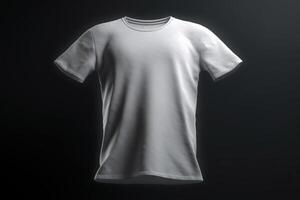 puro y simple, 3d vacío blanco camiseta Bosquejo con limpiar líneas, 3d hacer ai generado foto