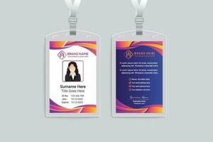 Gradient color id card template vector