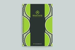 corporativo verde color cuaderno cubrir diseño vector