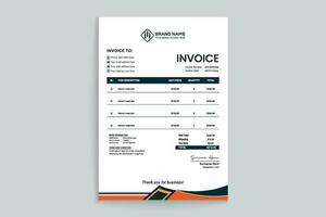 Orange elegant corporate invoice design vector