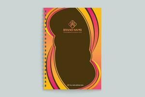 Gradient color  notebook cover template vector