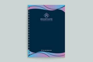 Gradient color  notebook cover template vector