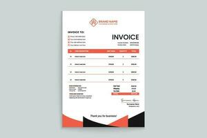 Red color invoice design vector