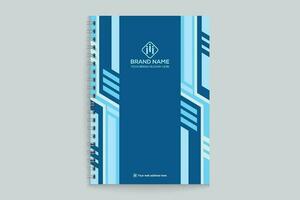 notebook cover design with blue color vector