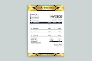 Gradient color luxury invoice template vector