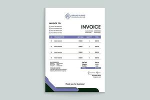 Clean professional invoice template vector