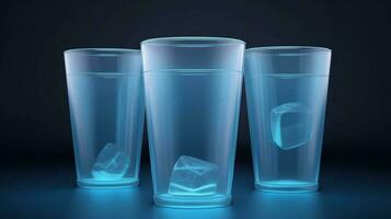 A frosted blue glass mockup adds a cool, refreshing effect to designs. AI Generated photo