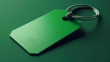 Create a fresh and modern look with this blank label tag mockup in vibrant green photo